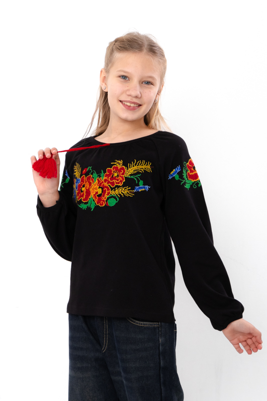 Вишиванка для дівчинки з довгим рукавом